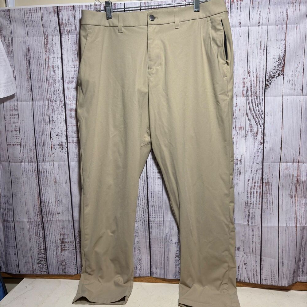 Lululemon ABC Pants Mens 34 Classic Fit Warpstreme Khaki Chino Athleisure Golf
